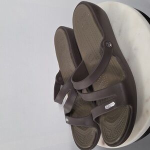 CROCS Brown Slide Sandals Size 11W